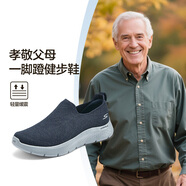 斯凱奇【GO WALK】男士一腳蹬男鞋夏季健步鞋緩震舒適輕便 海軍藍(lán)色/NVY 39.5