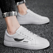 絳天情侶滑板鞋休閑鞋青年男女街頭低幫鞋春秋新款初中高中鞋子 白色 37 (235mm)