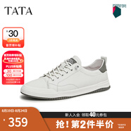他她（TATA）小白鞋皮面男士休閑鞋百搭運動(dòng)透氣春夏經(jīng)典板鞋男PBW03B 白/灰 41