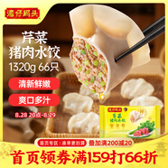 灣仔碼頭芹菜豬肉水餃1320g66只早餐食品速食面點(diǎn)速凍餃子