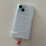 元族韓系ins風天使翅膀元素印花霧面感少女心適用iphone16pro/15promax蘋果13/14/12/16手機殼保護 韓版 高透 雙天使＋kt塞 iPhone 16