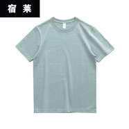 宿萊小領(lǐng)口純棉t恤短袖時尚型男美式復(fù)古300g重磅寬松純白色內(nèi)搭打底 夏日之歌藍(lán)[300G重磅] S S建議90-120斤