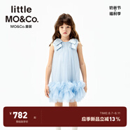 little MO&Co.little moco童裝25秋裝新款女童短款連衣裙蓬蓬裙公主裙蝴蝶結(jié) 淡藍(lán)色 130 130/64