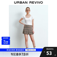 UR2024秋季新款女裝少女感蕾絲花邊顯瘦正肩短袖T恤UYY440030