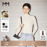 麥檬云朵羊毛衫麥檬MM2023年新秋裝羊毛白色一體成型毛衣女5E8932981 hot米白半高5E8932982-1 M 165/90CL