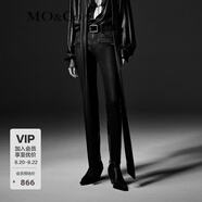 MO&Co.【NOIR系列】牛仔褲重工涂層搖滾奢黑修身含山羊絨MBC4JEN045 牛仔黑色 L 28