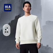 HLA海瀾之家衛(wèi)衣男秋裝青春潮流寬松長袖t恤男百搭基礎(chǔ)純色打底衣服 米白9B -HNZWW3J051A 4XL /190/108A