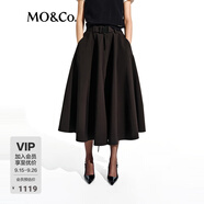 MO&Co.半身裙2025春新品黑色機(jī)能風(fēng)高腰蓬松小黑裙附腰帶MBE1SKT032 黑色 XS