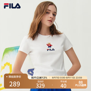 FILA 斐樂女裝官方女士短袖T恤夏季休閑運(yùn)動(dòng)內(nèi)搭t恤運(yùn)動(dòng)上衣 標(biāo)準(zhǔn)白-F51W328152FWT M （165/84A/M）