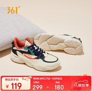361°運(yùn)動(dòng)鞋男秋冬季網(wǎng)布復(fù)古輕便厚底休閑老爹跑步鞋子男672036763-3