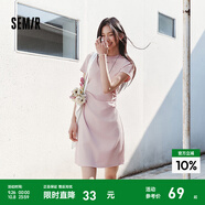 森馬（Semir）連衣裙女收腰T恤裙小心機(jī)夏季2025新款繡花圓領(lǐng)短裙簡(jiǎn)約休閑 橡皮粉61216 M