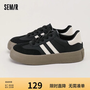 Semir女鞋德訓(xùn)鞋女春夏透氣百搭休閑運動鞋板鞋女SFYM233655 黑色 40