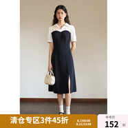 獨(dú)束【束型系列】大碼郁金裙雙版型拼接連衣裙女新款顯瘦氣質(zhì)裙子 常規(guī)梨形-短袖版 XL (尺碼：3) 拍前和客服確認(rèn)尺碼