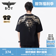 BOY LONDON【暗黑羅盤】夏情侶款短袖權(quán)杖印花炸街潮牌T恤N01906 黑印金N01906 經(jīng)典升級(jí)款 M