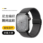 匠戴適用iwatch10表帶S9蘋(píng)果S8手表applewatch9新款S10尼龍8編織7磁吸S7春夏SE男ultra女運動(dòng)iphone腕 太空灰 適用：iwatch_S6_5_4_SE44mm