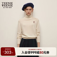 Teenie Weenie小熊女裝春季簡(jiǎn)約時(shí)尚休閑雙層高領(lǐng)針織毛衣打底衫