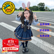 G.DUCKKIDS童裝洛麗塔公主裙女童連衣裙春秋季新款朱迪兔子警官生日禮服兒童 娃娃領(lǐng)朱迪裙+領(lǐng)帶+短褲【不加絨】 100 尺碼2~3歲【 90-100cm】