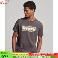 superdry極度干燥男士T恤短袖圓領(lǐng)圖案寬松柔軟舒適 DARK GREY S