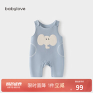 babylove寶寶背帶褲春秋外穿連體褲超萌可愛休閑長褲洋氣嬰兒褲子 大耳象 100