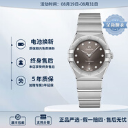 歐米茄（OMEGA）瑞士星座系列曼哈頓石英防水女腕表28mm【七夕禮物】 鋼帶灰盤131.10.28.60.56.001