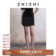 致知ZHIZHI 踏青游 極簡小短裙女2025夏季新款簡約百搭休閑通勤 黛黑 L