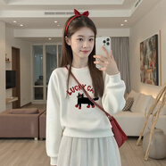 森馬（Semir）白色短款高腰薄款衛(wèi)衣女裝秋冬季2025新款小個子加絨套頭上衣 白色-常規(guī)款 S