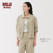 無(wú)印良品（MUJI）女式 易干 彈力泡泡紗 襯衫式夾克 女裝外套25年春夏上衣BD101A5S 米色 M （160/84A）