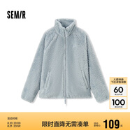 森馬（Semir）外套女插肩袖珊瑚絨仿羊羔毛2024冬季立領(lǐng)寬松夾克109724108003