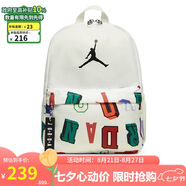 Jordan男女喬丹 聚酯纖維 書包背包 字母印花 雙肩包DV5304-133白 均碼
