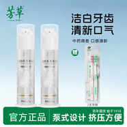 芳草【中藥調香】芳草新品泵式牙膏含積雪草提取物擠壓式牙膏大克重 2支裝【贈2支牙刷】