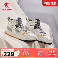 喬丹QIAODAN【風(fēng)向】板鞋女高幫皮革運(yùn)動(dòng)鞋潮流休閑鞋 古瓷白樺木色（加絨版） 38