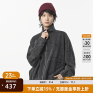 幻走（MOVEUP）2024冬季新款.FUN系列純棉復古織嘜跳點(diǎn)棉繩短款外套女 黑色 S