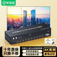 畢亞茲 HDMI畫面拼接器9路3x3 4K USB/SD卡輸入/播放器版本 電視拼接屏多屏寶控制盒液晶屏融合處理器