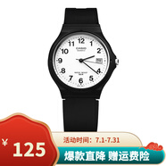 卡西歐（CASIO）手表學(xué)生小黑表簡約指針石英電子表 手表男女考試手表時(shí)尚運(yùn)動(dòng)表 MW-59-7B 33mm小表盤帶日歷