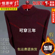 恒源祥2025秋冬新款羊毛衫男士保暖內(nèi)穿毛衣加厚半高領(lǐng)針織打底羊毛絨衫 酒紅-半高/領(lǐng) 加厚 XL 新l款品175建議135-15