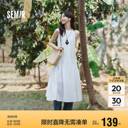 森馬（Semir）連衣裙女海邊度假掛脖兩穿長裙2025夏季蝴蝶結(jié)初戀裙109325114011