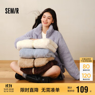 森馬（Semir）外套女插肩袖珊瑚絨仿羊羔毛2024冬季立領(lǐng)寬松夾克109724108003