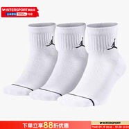 耐克（NIKE）男襪女襪 25新款A(yù)ir Jordan休閑襪舒適透氣籃球襪子筒襪 三雙裝 DX9655-100/三雙裝 S/22-24厘米/34-38碼