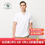 圣大保羅男裝2025夏季純棉商務(wù)休閑男裝上衣合身翻領(lǐng)polo體恤衫短袖t恤男 白色A1 M (48) 165/84B