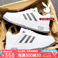 花花公子男鞋2025新款春秋季潮流百搭休閑鞋運動(dòng)軟底鞋子男透氣板鞋男款 白灰【主圖款】 39