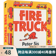 英文原版 Fire Truck 紙板書 Peter Sis 消防車 交通工具 兒童認知識物 親子早教圖畫繪本 綠山墻