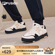 FILA FUSION斐樂(lè)潮牌女鞋BANK DX鞋時(shí)尚休閑滑板鞋 古白色/黑-AB 37.5