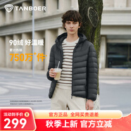坦博爾羽絨服男輕薄秋冬外套男士羽絨服連帽短款秋冬外套TF246209 隕石灰 2XL (185)