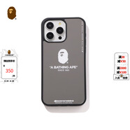 BAPE配飾猿人字母圖案鏡面iphone15ProMax手機殼182028M 銀色SVX