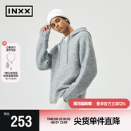 英克斯（inxx）Standby 潮牌連帽毛衣男oversize慵懶針織衫套頭帽衫連帽針織衫 灰色 XL
