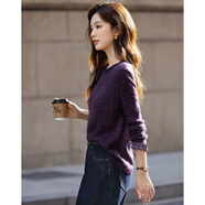 德瑪納【構筑溫柔】秋季氣質(zhì)圓領(lǐng)泡泡袖木耳邊壓褶線(xiàn)衫寬松針織衫女上衣