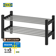 宜家（IKEA）TJUSIG圖西格門廳鞋架家用門口收納置物架現(xiàn)代簡(jiǎn)約玄關(guān)凳 黑色鞋架79cm