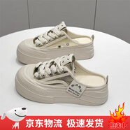 HQTING紅蜻蜓秋季透氣韓版真軟皮休閑2025無后新款腳蹬懶人板鞋厚底包頭 金色 升級版 35 標(biāo)準(zhǔn)碼