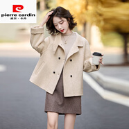 皮爾卡丹（pierre cardin）毛呢外套女休閑韓版寬松高級感氣質(zhì)雙面呢秋冬2025年新款呢子上衣 卡其色 S 155/80A S