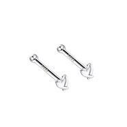 伊芙蘭黛S999足銀耳釘養耳棒耳洞免摘女簡(jiǎn)約隱形銀耳針新打耳洞學(xué)生防堵 999純銀鏤空愛(ài)心耳釘一對(免耳堵)